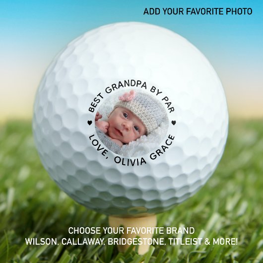 Best GRANDPA By Par Personalized Photo Golfballen