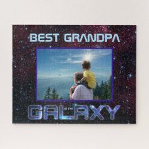 Best Grandpa Cosmic Blue Celestial Glitter Text