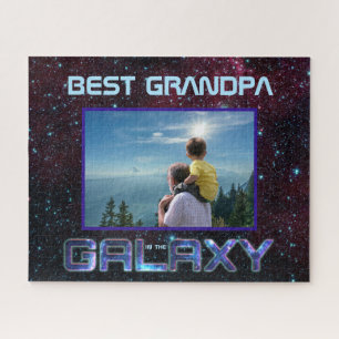 Best Grandpa Cosmic Blue Celestial Glitter Text Legpuzzel