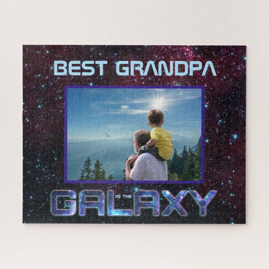Best Grandpa Cosmic Blue Celestial Glitter Text Legpuzzel (Horizontaal)
