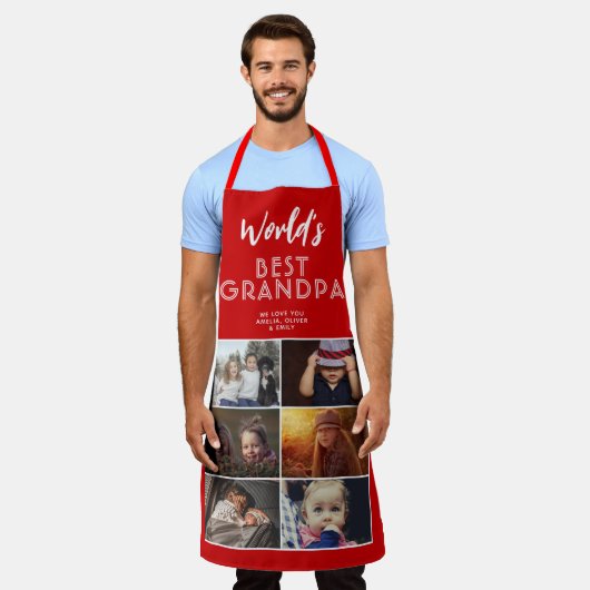 Best Grandpa Custom 6 Photo Collage Schort (Gedragen)