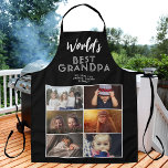 Best Grandpa Custom 6 Photo Collage Schort<br><div class="desc">Best Grandpa Custom 6 Photo Collage Schort. 6 foto's en 's werelds beste opa in moderne witte typografie op een zwarte achtergrond. Pas het schort met uw foto's aan. Geweldig geschenk en een liefje voor een opa voor vaderdag,  verjaardag of Kerstmis.</div>