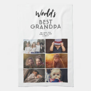 Best Grandpa Custom 6 Photo Collage Theedoek
