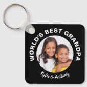 Best Grandpa Custom Photo Black Sleutelhanger (Voorkant)