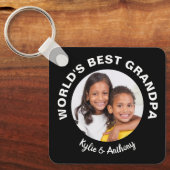 Best Grandpa Custom Photo Black Sleutelhanger (Voorkant)