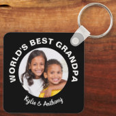 Best Grandpa Custom Photo Black Sleutelhanger (Achterkant)