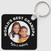 Best Grandpa Custom Photo Black Sleutelhanger (Achterkant)