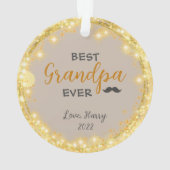 Best Grandpa Custom Photo Golden Cirkel Ornament (achterkant)
