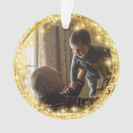 Best Grandpa Custom Photo Golden Cirkel Ornament