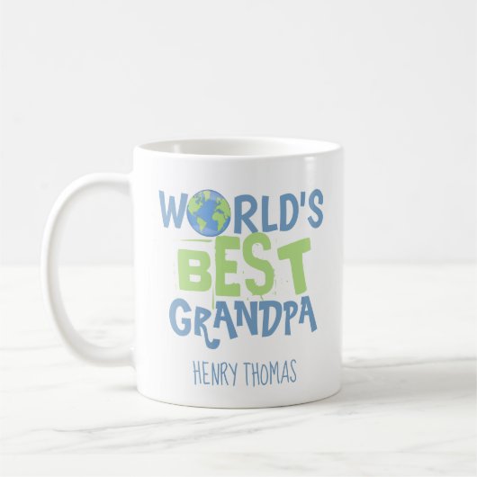Best Grandpa Cute Modern World Typography Koffiemok (Links)
