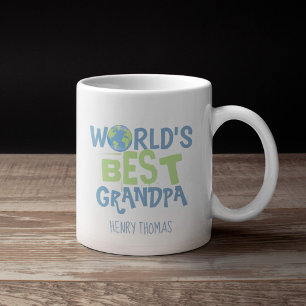 Best Grandpa Cute Modern World Typography Koffiemok