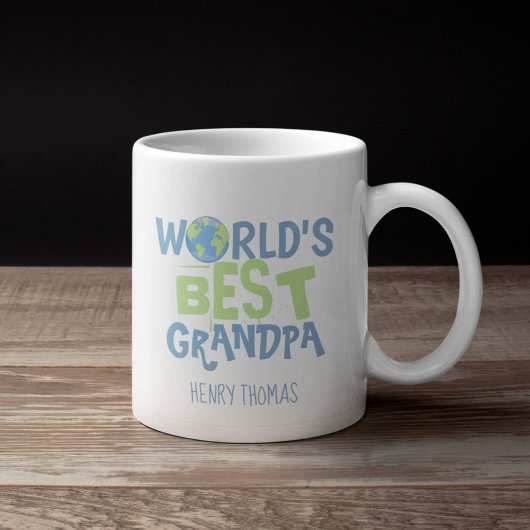 Best Grandpa Cute Modern World Typography Koffiemok