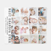 BEST GRANDPA EVER 16 Foto Collage White Fleece Deken (Voorkant (Horizontaal))