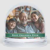 Best Grandpa Ever 2-Photo Grandkids Christmas Gift Sneeuwbol (Voorkant)