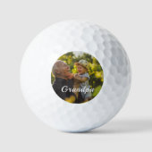 Best Grandpa Ever 2 Photo Script Personalized  Golfballen (Voorkant)