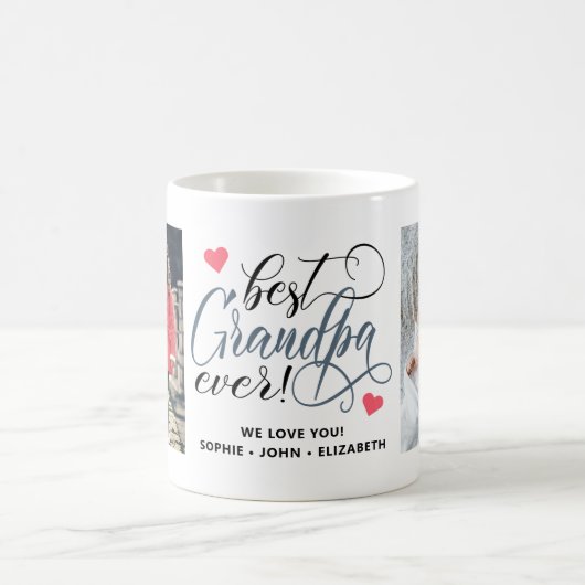 Best Grandpa Ever 2 Photo Typography Koffiemok (Center)