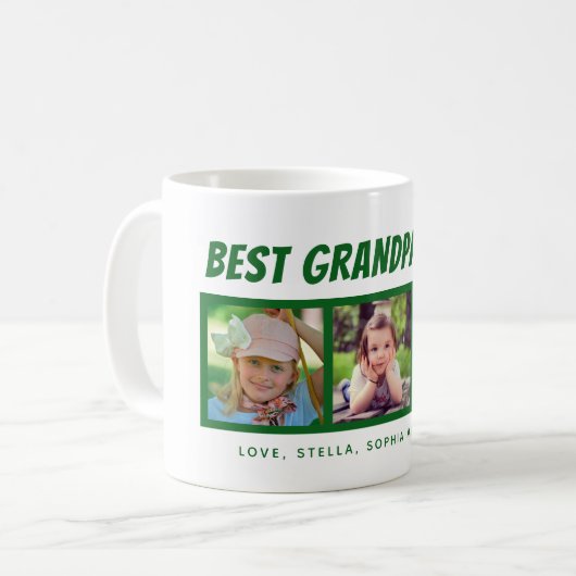 Best Grandpa Ever 3 Foto's Coffee Mok (Voorkant links)