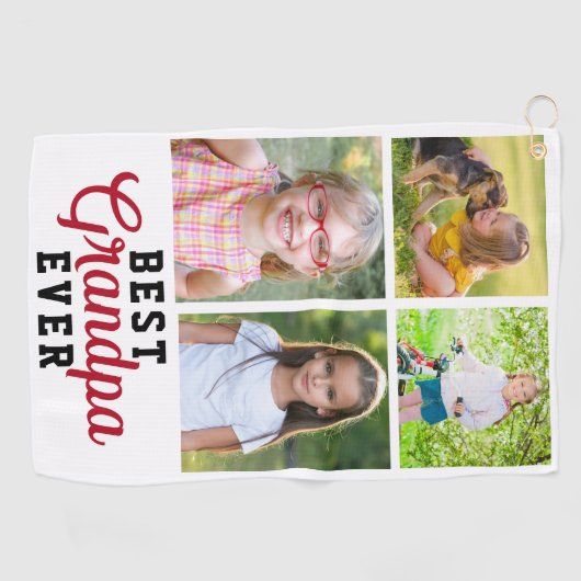 Best Grandpa Ever 4 Grandchild Photo Golfhanddoek (Horizontaal)