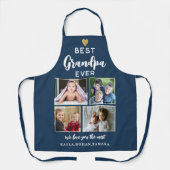 Best Grandpa Ever 4 Photo Collage Gold Navy Blue Schort (Voorkant)