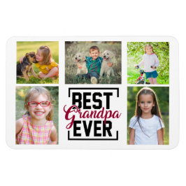 Best Grandpa Ever 5 Grandchild Photo Collage Magneet