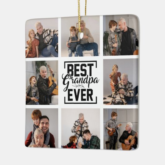 Best Grandpa Ever 8 Photo Collage Ceramic Ornament (Links)