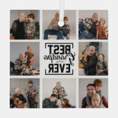 Best Grandpa Ever 8 Photo Collage Glass Ornament (Achterkant)