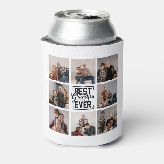 Best Grandpa Ever 8 Photo Collage Koelbox Blikjeskoeler (Blikje Achterkant)