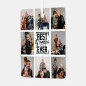 Best Grandpa Ever 8 Photo Collage Metal Ornament (Voorkant links)