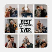 Best Grandpa Ever 8 Photo Collage Metal Ornament (Achterkant)