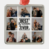 Best Grandpa Ever 8 Photo Collage Metal Ornament (Voorkant)