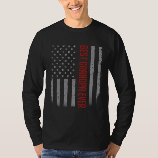 Best Grandpa Ever American Flag   For Father s day T-shirt (Voorkant)