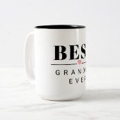 Best grandpa ever black and white tweekleurige koffiemok (Voorkant links)