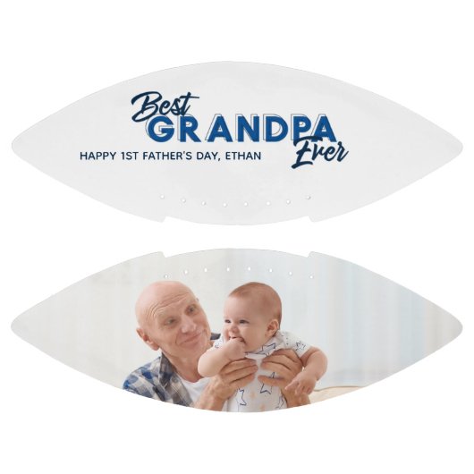 Best Grandpa Ever Blue Script Photo American Football (Panelen)