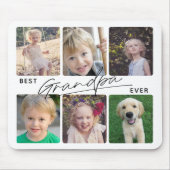 Best Grandpa Ever Calligraphy 6 Photo Collage Muismat (Voorkant)