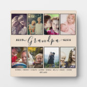 Best Grandpa Ever – Custom Grandkids’ 8 Photo Name Fotoplaat (Voorkant)