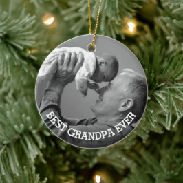Best Grandpa Ever Custom Photo Family afbeelding Keramisch Ornament