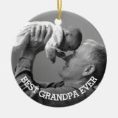 Best Grandpa Ever Custom Photo Family afbeelding Keramisch Ornament (Voorkant)