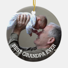 Best Grandpa Ever Custom Photo Family grandad Keramisch Ornament