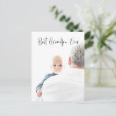 Best Grandpa Ever Custom Photo Script Moderne Briefkaart (Staand voorkant)