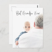 Best Grandpa Ever Custom Photo Script Moderne Briefkaart (Voorkant / Achterkant)