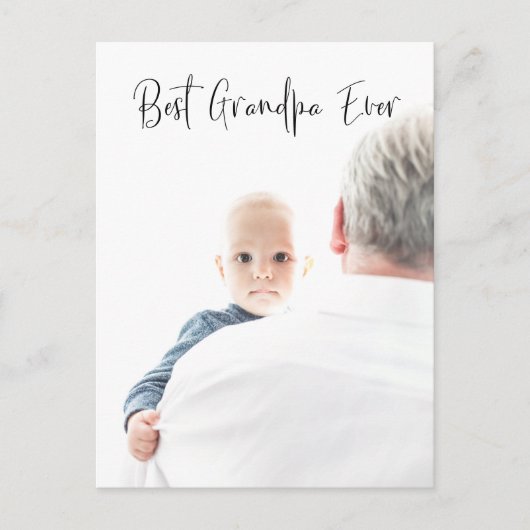 Best Grandpa Ever Custom Photo Script Moderne Briefkaart (Voorkant)