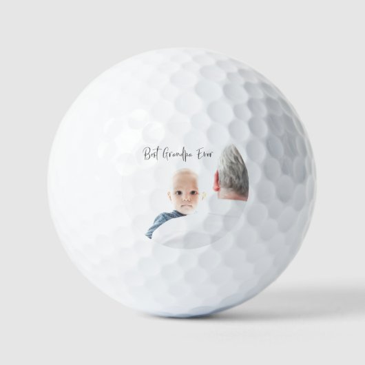 Best Grandpa Ever Custom Photo Script Moderne Golfballen (Voorkant)