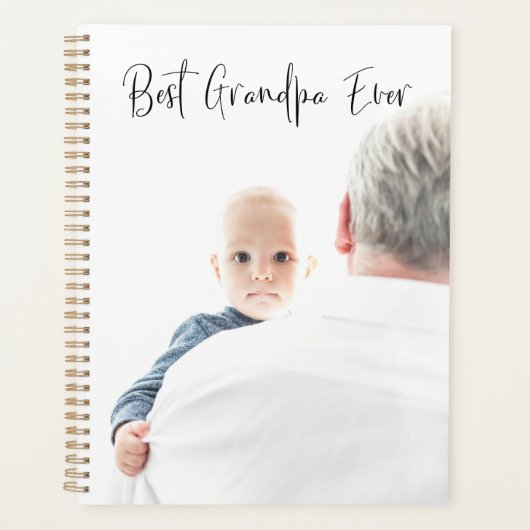 Best Grandpa Ever Custom Photo Script Moderne Planner (Voorkant)
