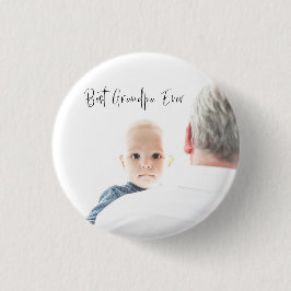 Best Grandpa Ever Custom Photo Script Moderne Ronde Button 3,2 Cm