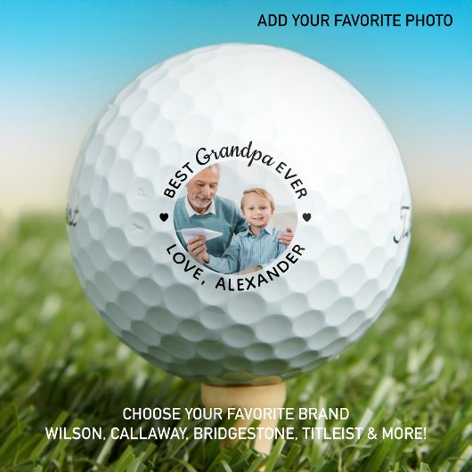 Best Grandpa Ever Custom Photo Titleist Golfballen