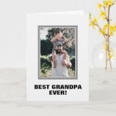 Best Grandpa Ever Custom Photo Vaderdag Kaart (Gele Bloem)