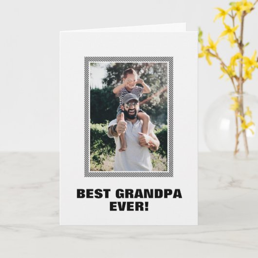Best Grandpa Ever Custom Photo Vaderdag Kaart (Gele Bloem)