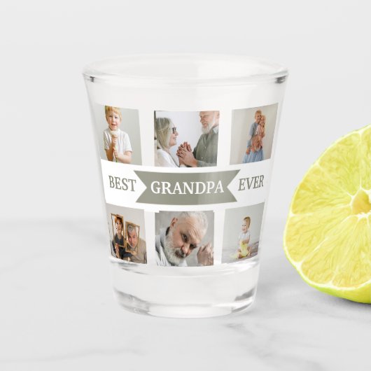 Best Grandpa Ever | Custom Photos Shot Glass Glas (Voorkant)