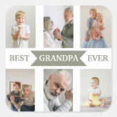 Best Grandpa Ever | Custom Photos Sticker (Voorkant)