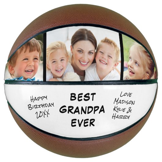Best Grandpa Ever Foto gepersonaliseerd Basketbal (Voorkant)